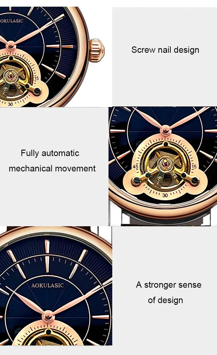 AOKULASIC Men New Mechanical Watches Fashion 2 YEAR WARRANTY