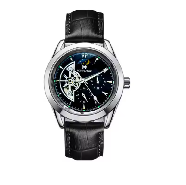 AOKULASIC European American Style Large Dial Semi-Automatic Mechanical Watch 2 YEAR GURANTEE