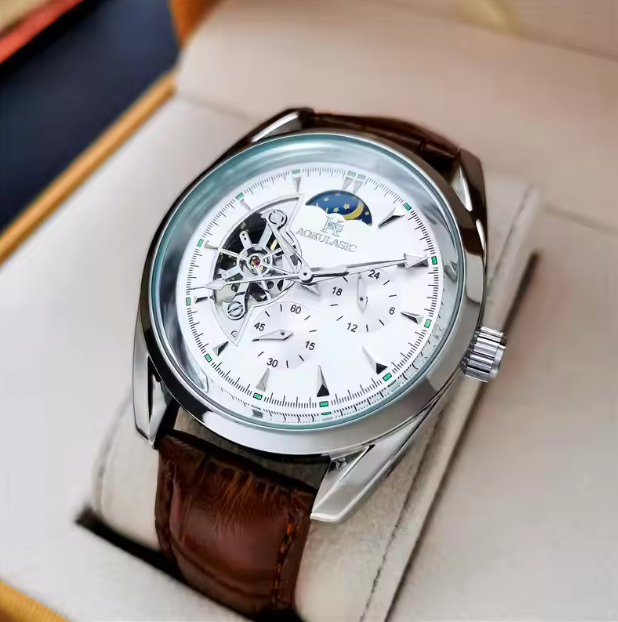 AOKULASIC European American Style Large Dial Semi-Automatic Mechanical Watch 2 YEAR GURANTEE